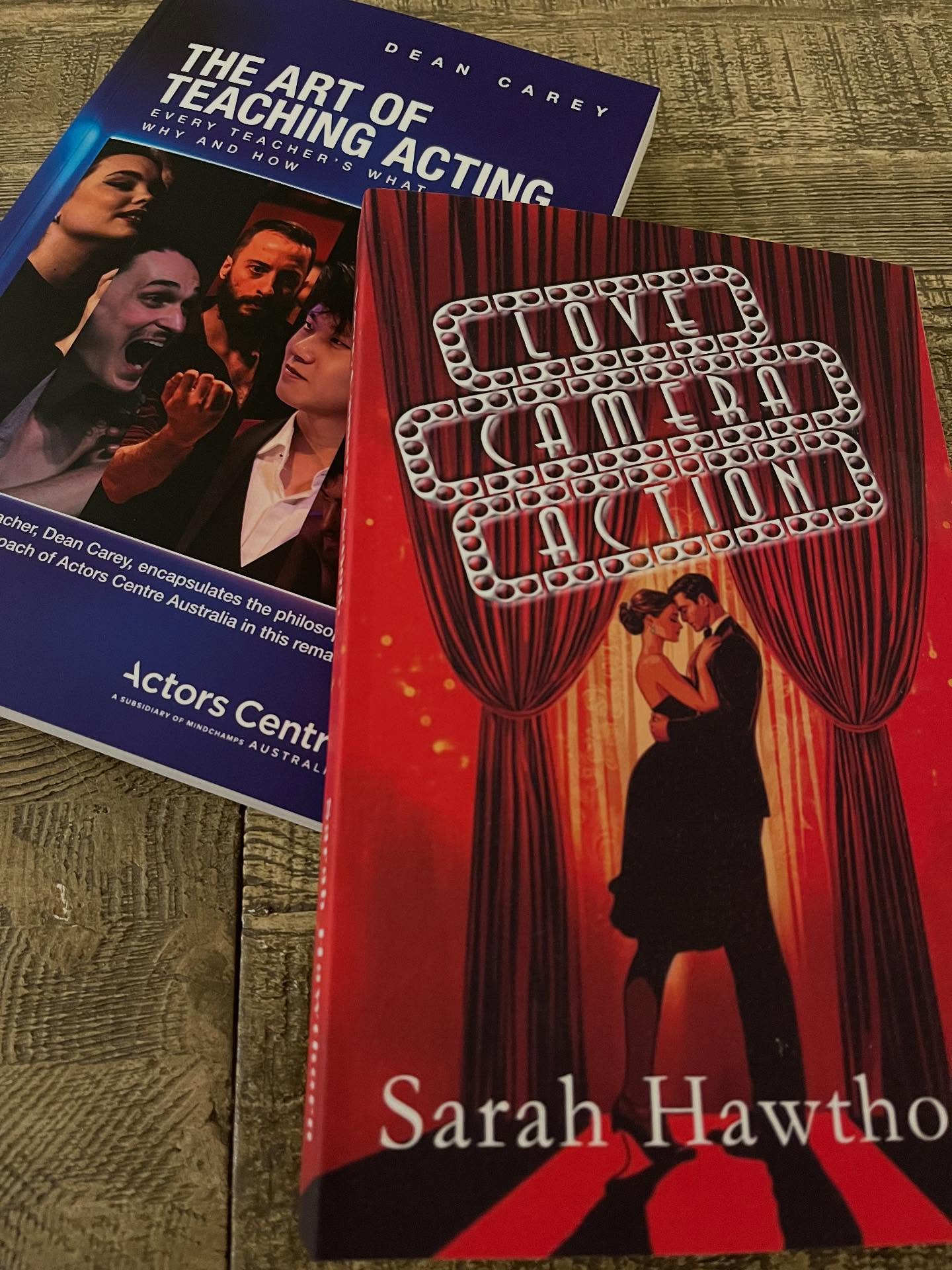 Woo hoo! Print copies of Love. Camera. Action have arrived! And on the same day as @dean_carey_sydney gifted me a copy of his latest title just out, The Art of Teaching Acting. So exciting to swap these treasures and drool over our babies!! @thebookshopbowral