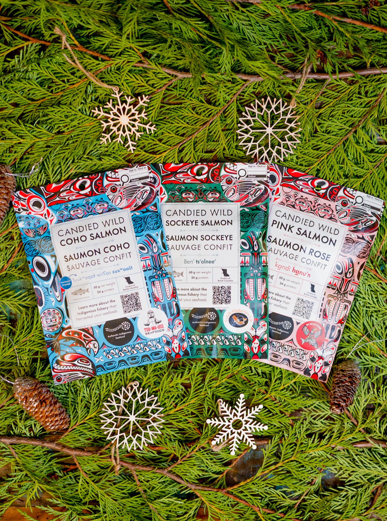 Meet Santa’s Salmon Sampler 🎄🐟
Three wild candied salmon favourites in one festive pack for just $26.95.
Only here for the holidays on our website!
#IndigenousSeafood #SupportIndigenousBusiness #HolidayGifts #XmasGifts #SeafoodLovers #WildCaught #WestCoastSeafood #SustainableSeafood #GiftIdeas #HolidayTreats #HolidayGifts #GiftLocal #ShopIndigenous #IndigenousOwned #SeafoodGifts #FestiveFlavours #WildSalmon #CandiedSalmon #SeafoodLovers #WestCoastEats #BCSeafood