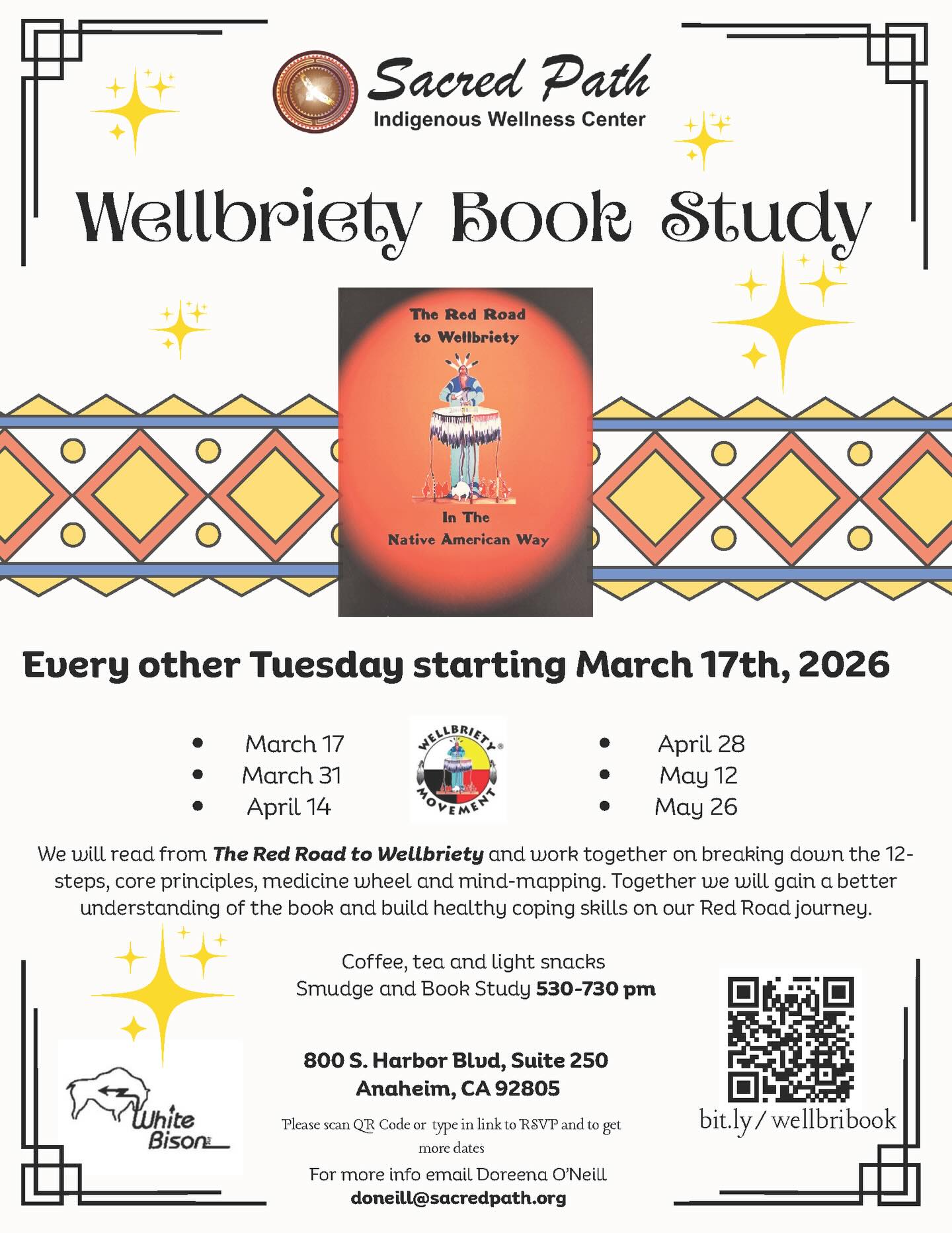 Starting next week we will be hosting a Red Road Study Group!!! We will be reading from the Red Road to Wellbriety. Books will be available to study. Please RSVP via link in our bio.